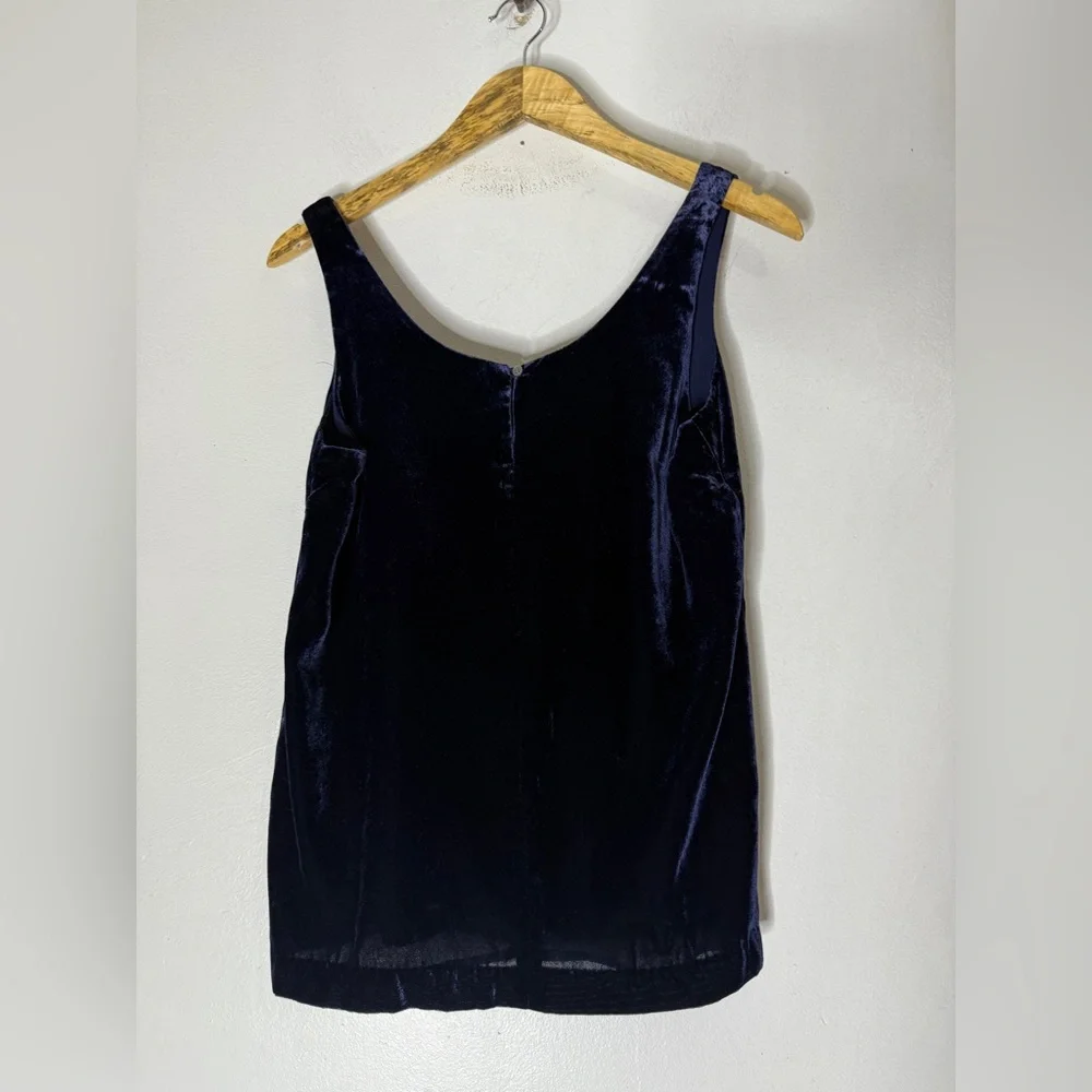 J Crew Blue‎ Velevet Sleeveless Top Size 4 Tall